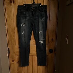 American Eagle Outfitters Women's Dark Distressed Jeans